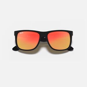 Ray-Ban Black Sunglasses with Red Lenses